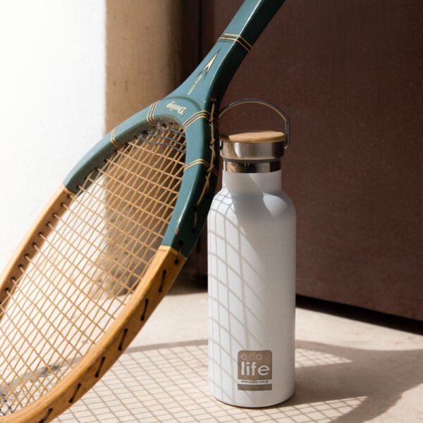 Ecolife White Thermos 500ml | Bamboo Lid - Image 3